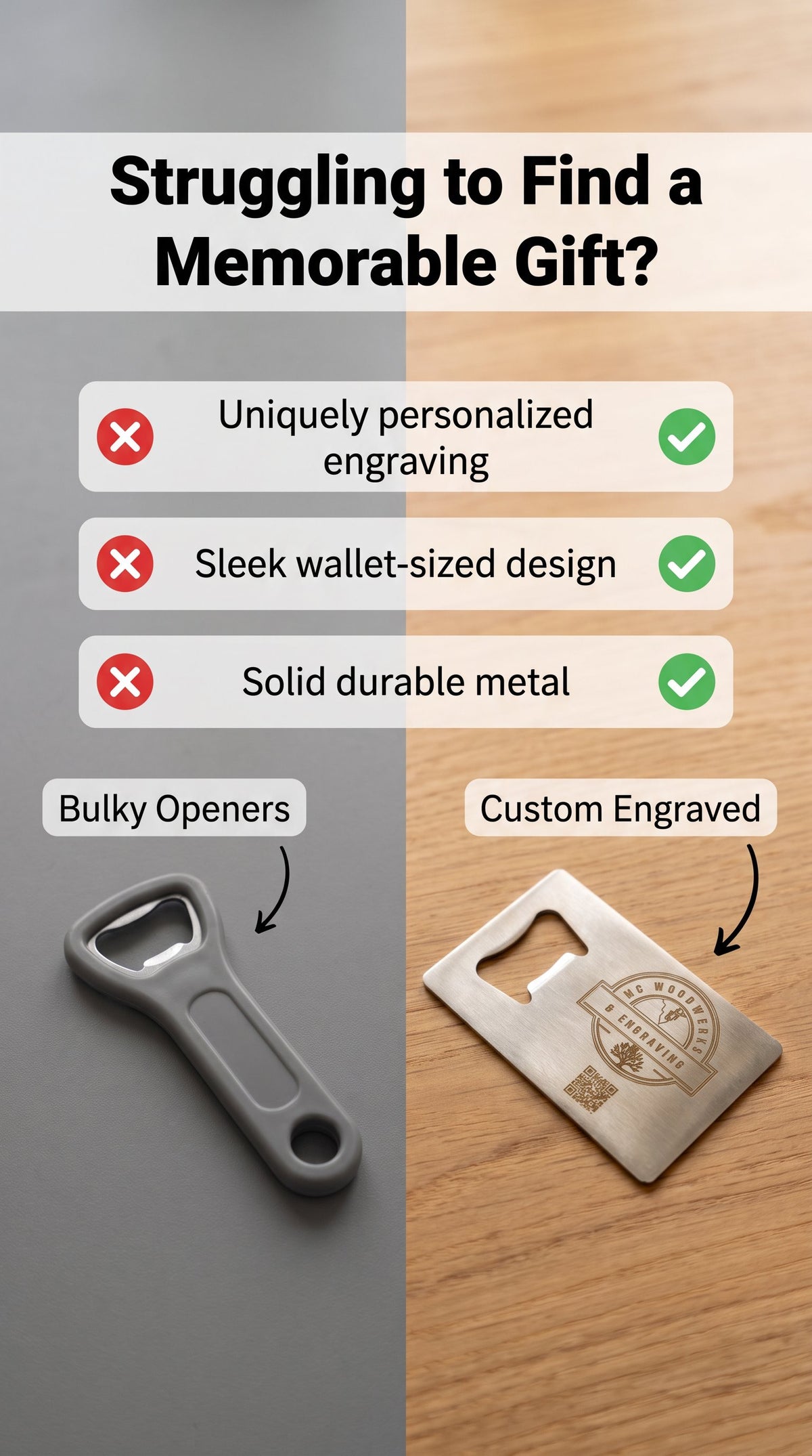 Metal Business Card Bottle Opener set of 50